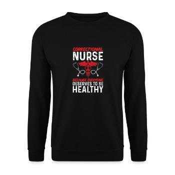 Krankenschwester Strafvollzug Gefängnis - Unisex Pullover - Schwarz - Vorne - Alina (178cm) & Michal (187cm)