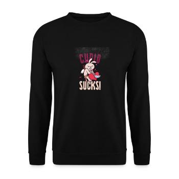 Valentines Sucks - Unisex Pullover - Schwarz - Vorne - Alina (178cm) & Michal (187cm)