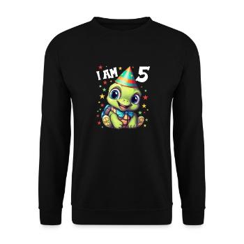 Je suis 5 Tortues Tortue 5e anniversaire - Sweat-shirt Unisexe - noir - Devant - Alina (178cm) & Michal (187cm)
