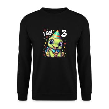 I'm 3 Turtles Turtle 3rd Birthday - Unisex Sweatshirt - black - Front - Alina (178cm) & Michal (187cm)