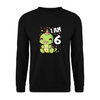 Je suis 6 tortues Tortue 6e anniversaire - Sweat-shirt Unisexe - noir - Devant - Alina (178cm) & Michal (187cm)