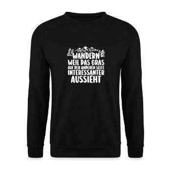 Wanderer Bergwandern Bergklettern Wandern - Unisex Pullover - Schwarz - Vorne - Alina (178cm) & Michal (187cm)