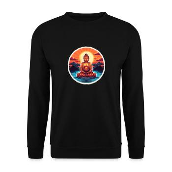 Buddhismus Yoga Buddhist Zen Meditation Buddha - Unisex Pullover - Schwarz - Vorne - Alina (178cm) & Michal (187cm)