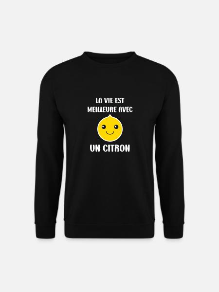 Humour petit citron - Sweat-shirt Unisexe - noir