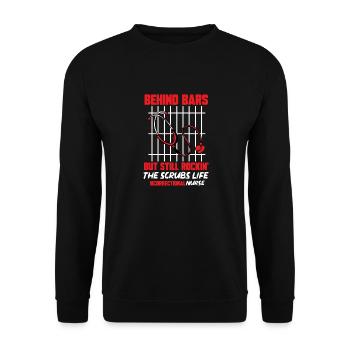 Krankenschwester Strafvollzug Gefängnis - Unisex Pullover - Schwarz - Vorne - Alina (178cm) & Michal (187cm)
