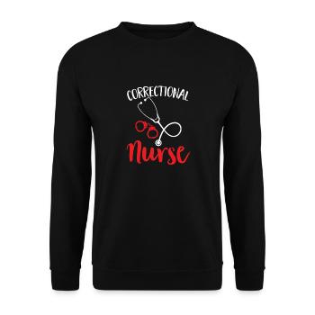 Krankenschwester Strafvollzug Gefängnis - Unisex Pullover - Schwarz - Vorne - Alina (178cm) & Michal (187cm)