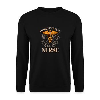 Krankenschwester Strafvollzug Gefängnis - Unisex Pullover - Schwarz - Vorne - Alina (178cm) & Michal (187cm)