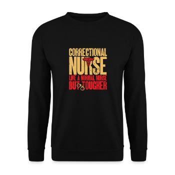 Krankenschwester Strafvollzug Gefängnis - Unisex Pullover - Schwarz - Vorne - Alina (178cm) & Michal (187cm)