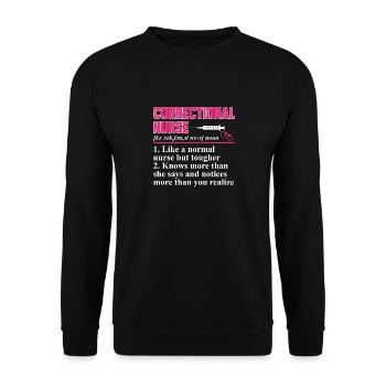Krankenschwester Strafvollzug Gefängnis - Unisex Pullover - Schwarz - Vorne - Alina (178cm) & Michal (187cm)
