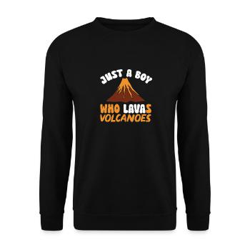 Vulkan Geologie Vulkanologie Lava - Unisex Pullover - Schwarz - Vorne - Alina (178cm) & Michal (187cm)