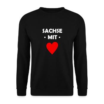 Sachse mit Herz - Unisex Pullover - Schwarz - Vorne - Alina (178cm) & Michal (187cm)