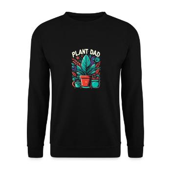 Urban Jungle Plant Dad: A Design for Green-Thumbed - Unisex Sweatshirt - black - Front - Alina (178cm) & Michal (187cm)