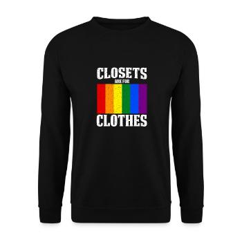 Vintage Rainbow Flag Closets Are For Clothes Pride - Unisex Sweatshirt - black - Front - Alina (178cm) & Michal (187cm)