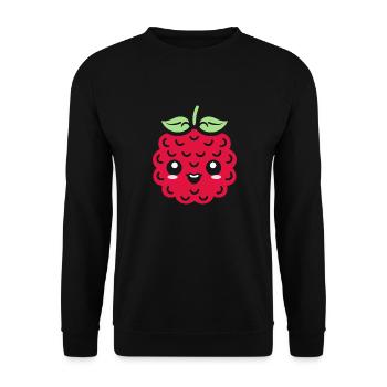 Himbeere - Unisex Pullover - Schwarz - Vorne - Alina (178cm) & Michal (187cm)