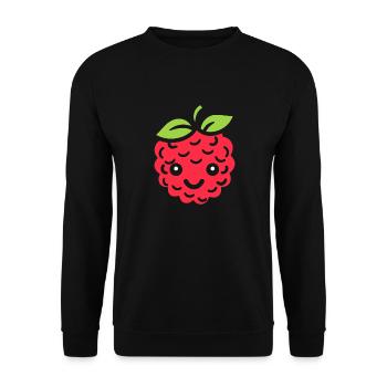 Himbeere - Unisex Pullover - Schwarz - Vorne - Alina (178cm) & Michal (187cm)
