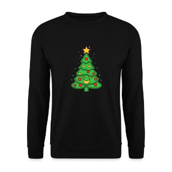 Kleiner Weihnachtsbaum - Unisex Pullover - Schwarz - Vorne - Alina (178cm) & Michal (187cm)