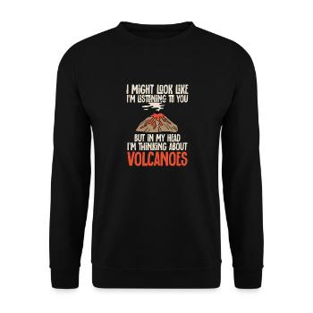 Vulkan Geologie Vulkanologie Lava - Unisex Pullover - Schwarz - Vorne - Alina (178cm) & Michal (187cm)