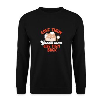 Salon de coiffure pour chiens - Sweat-shirt Unisexe - noir - Devant - Alina (178cm) & Michal (187cm)
