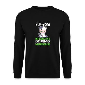 Kuh Bauer Bauernhof Kuhbauer Kühe - Unisex Pullover - Schwarz - Vorne - Alina (178cm) & Michal (187cm)