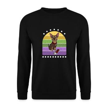 Sneaker Chihuahua Retro Dog - Unisex Sweatshirt - black - Front - Alina (178cm) & Michal (187cm)