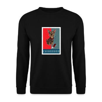 Sneaker Chihuahua Retro Dog - Unisex Sweatshirt - black - Front - Alina (178cm) & Michal (187cm)