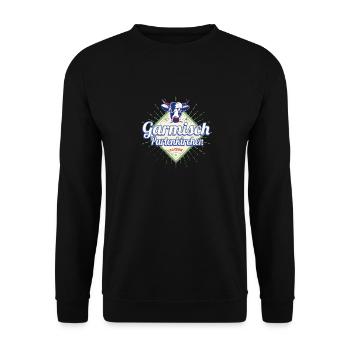 Garmisch Partenkirchen Bayern Deutschland Mit Kuh - Unisex Pullover - Schwarz - Vorne - Alina (178cm) & Michal (187cm)