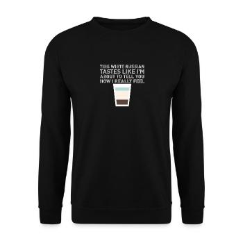 Ce cocktail d’alcool blanc au goût frais de la Russie - Sweat-shirt Unisexe - noir - Devant - Alina (178cm) & Michal (187cm)