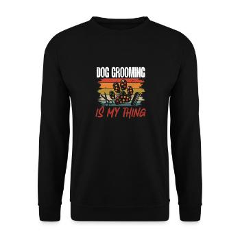 Salon de coiffure pour chiens - Sweat-shirt Unisexe - noir - Devant - Alina (178cm) & Michal (187cm)