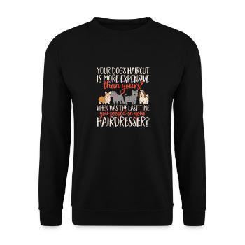 Salon de coiffure pour chiens - Sweat-shirt Unisexe - noir - Devant - Alina (178cm) & Michal (187cm)