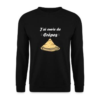 Crêpes Bretagne humour crêpe - Sweat-shirt Unisexe - noir - Devant - Alina (178cm) & Michal (187cm)
