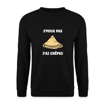 Crêpes Bretagne humour crêpe - Sweat-shirt Unisexe - noir - Devant - Alina (178cm) & Michal (187cm)