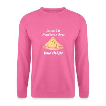 Crêpes Bretagne humour crêpe - Sweat-shirt Unisexe - rose - Devant