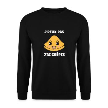 Crêpes Bretagne humour crêpe - Sweat-shirt Unisexe - noir - Devant - Alina (178cm) & Michal (187cm)