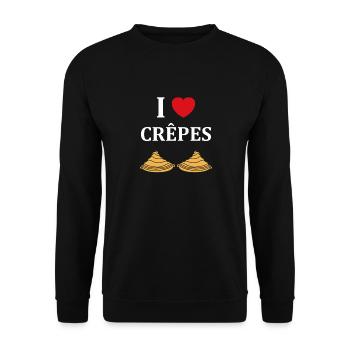 Crêpes Bretagne humour crêpe - Sweat-shirt Unisexe - noir - Devant - Alina (178cm) & Michal (187cm)
