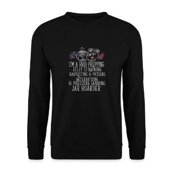 Jar Hoarder Homesteady Quote Jam Maker Food - Unisex Sweatshirt - black - Front - Alina (178cm) & Michal (187cm)