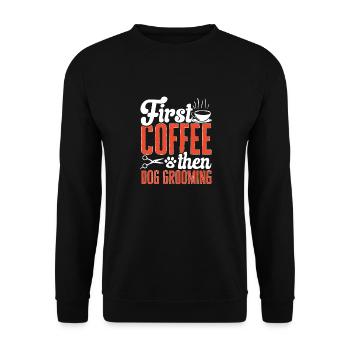 Salon de coiffure pour chiens - Sweat-shirt Unisexe - noir - Devant - Alina (178cm) & Michal (187cm)