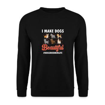 Salon de coiffure pour chiens - Sweat-shirt Unisexe - noir - Devant - Alina (178cm) & Michal (187cm)
