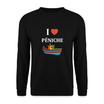 Bateau humour péniche - Sweat-shirt Unisexe - noir - Devant - Alina (178cm) & Michal (187cm)