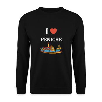 Bateau humour péniche - Sweat-shirt Unisexe - noir - Devant - Alina (178cm) & Michal (187cm)