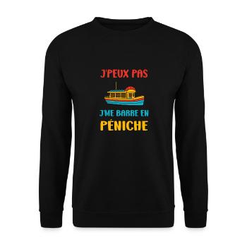 Bateau humour péniche - Sweat-shirt Unisexe - noir - Devant - Alina (178cm) & Michal (187cm)