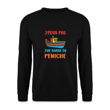 Bateau humour péniche - Sweat-shirt Unisexe - noir - Devant - Alina (178cm) & Michal (187cm)