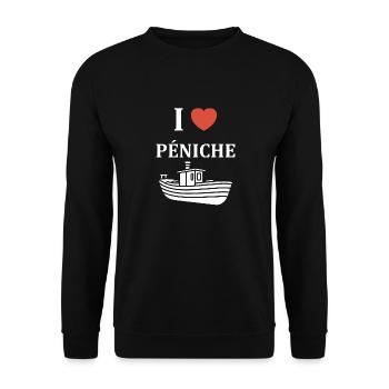 Bateau humour péniche - Sweat-shirt Unisexe - noir - Devant - Alina (178cm) & Michal (187cm)