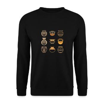 Humour pots de Poterie - Sweat-shirt Unisexe - noir - Devant - Alina (178cm) & Michal (187cm)