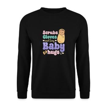 Infirmière Bébé Maternité Infirmière - Sweat-shirt Unisexe - noir - Devant - Alina (178cm) & Michal (187cm)