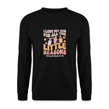 Infirmière Bébé Maternité Infirmière - Sweat-shirt Unisexe - noir - Devant - Alina (178cm) & Michal (187cm)