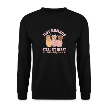 Infirmière Bébé Maternité Infirmière - Sweat-shirt Unisexe - noir - Devant - Alina (178cm) & Michal (187cm)