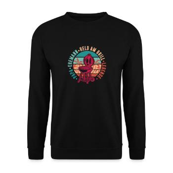 Papa Ehemann Held Am Grill Legende, Grillen Vater - Unisex Pullover - Schwarz - Vorne - Alina (178cm) & Michal (187cm)