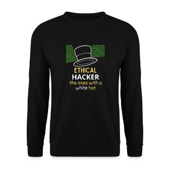 Ethical Hacker White Hat - Sweat-shirt Unisexe - noir - Devant - Alina (178cm) & Michal (187cm)