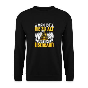 Eisenbahn Eisenbahner Geschenk Modeleisenbahn - Unisex Pullover - Schwarz - Vorne - Alina (178cm) & Michal (187cm)