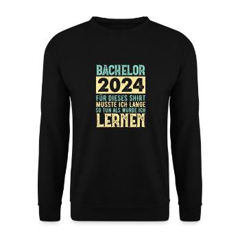Bachelor 2024 Geschenkidee Abschluss - Unisex Pullover - Schwarz - Vorne - Alina (178cm) & Michal (187cm)